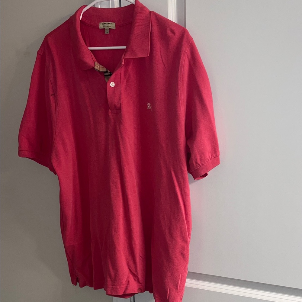 Burberry Men's Red Polo Shirt